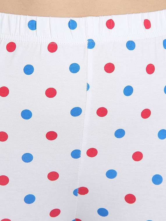 white polka doted regular capri legging - 19719197 -  Standard Image - 4