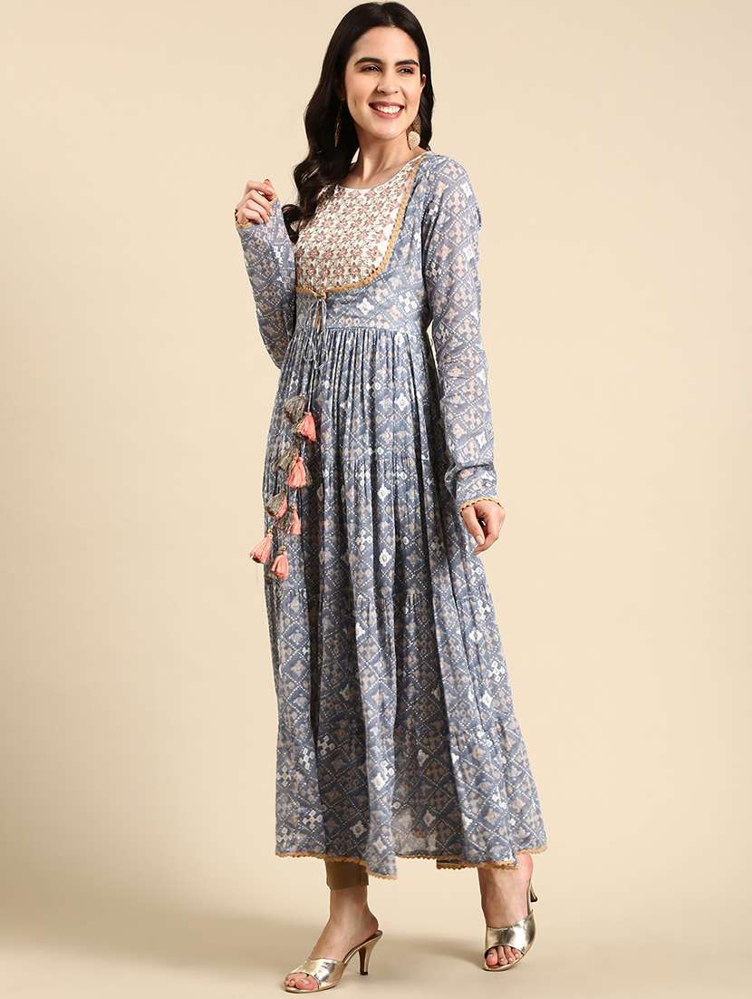 women's tiered kurta - 19719268 - Standard Image - 1