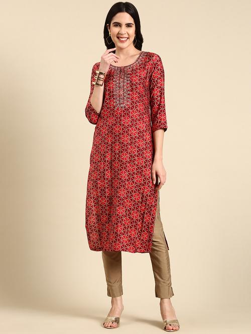 women's straight kurta - 19719272 - Standard Image - 0