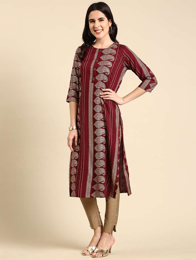 women's straight kurta - 19719276 - Standard Image - 1