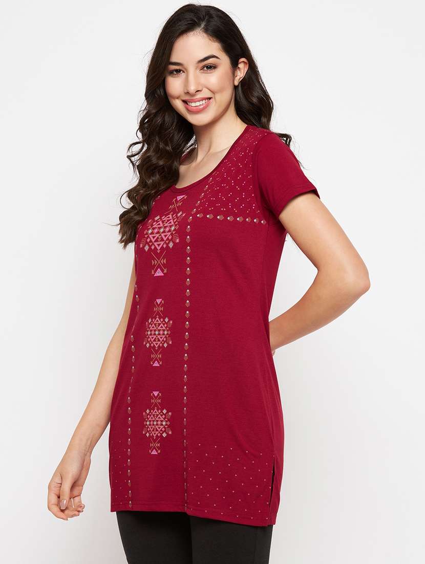 maroon cotton regular tshirt - 19719929 -  Standard Image - 1