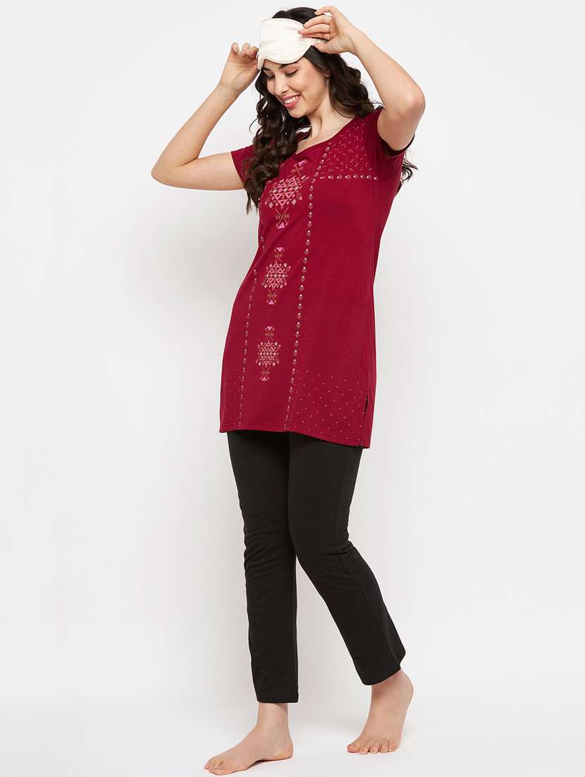 maroon cotton regular tshirt - 19719929 -  Standard Image - 4