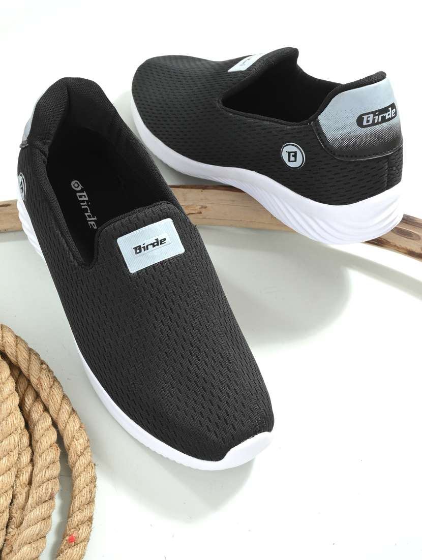 black slip on casual shoe