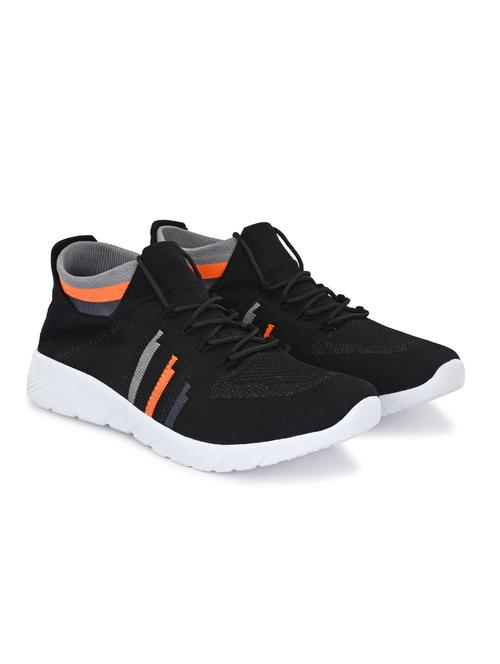 black rexine sport shoes - 19720610 -  Standard Image - 0