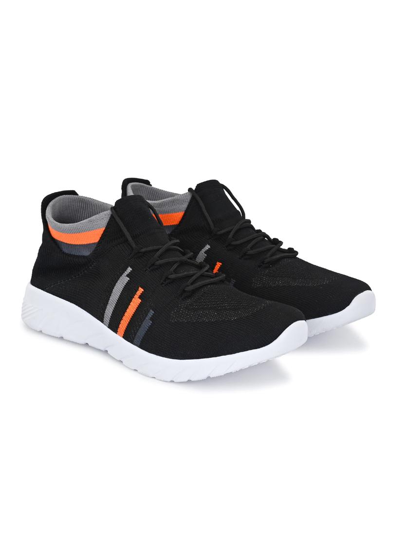 black rexine sport shoes - 19720610 -  Zoom Image - 0