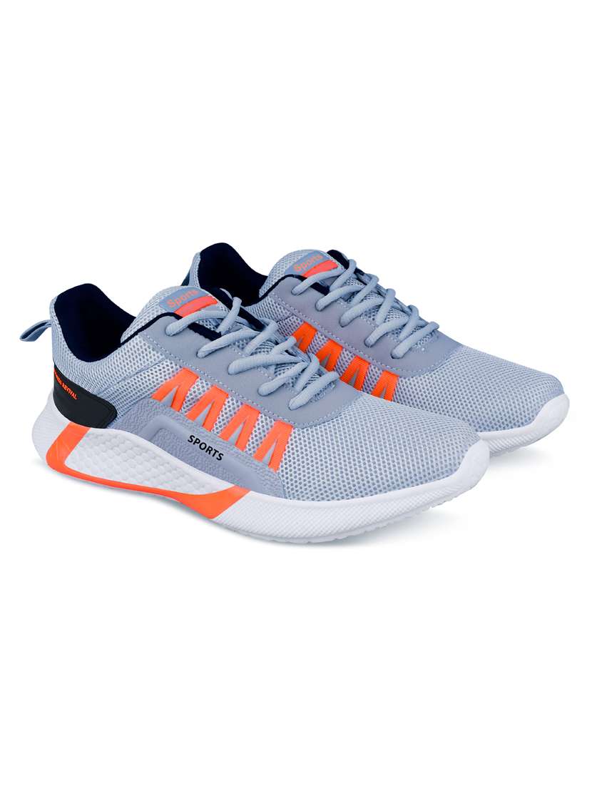 color blocked lace up sports shoes