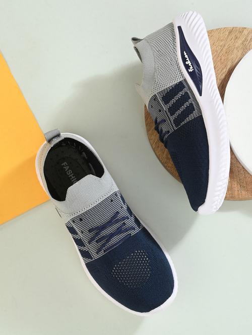 navy blue color block slip on shoe - 19720931 - Standard Image - 0
