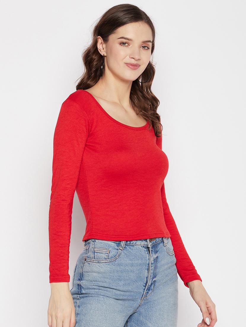 women's crop scoop neck top - 19723835 -  Standard Image - 1