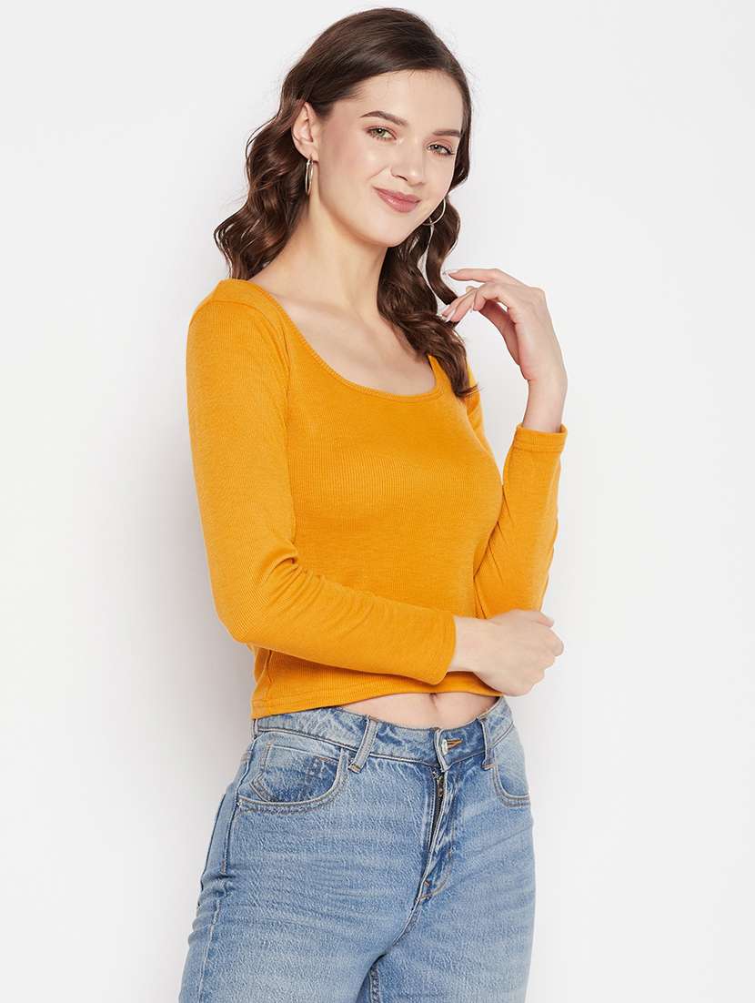 women's crop scoop neck top - 19723840 -  Standard Image - 1