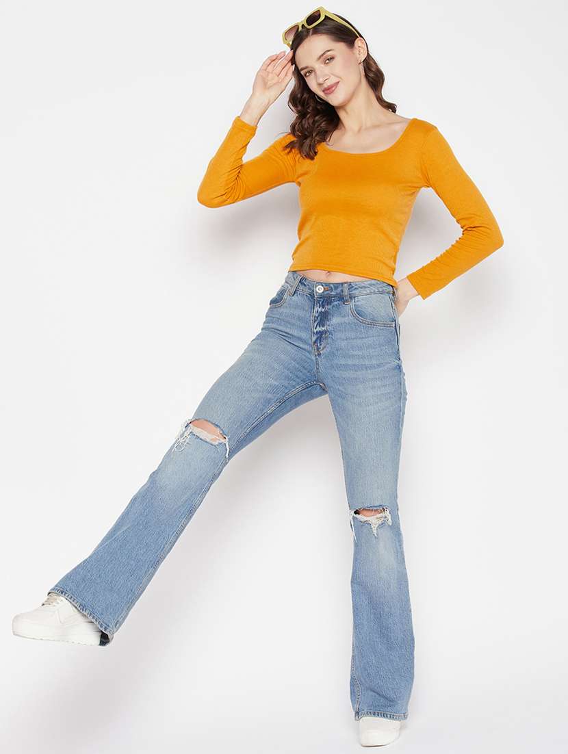 women's crop scoop neck top - 19723840 -  Standard Image - 4