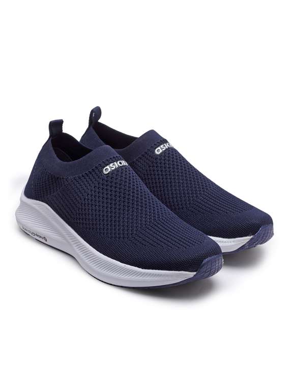 navy blue slip on sport shoe