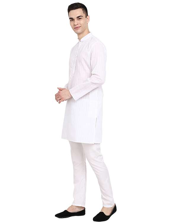 white check kurta pyjama ethnic wear set - 19724881 -  Standard Image - 1