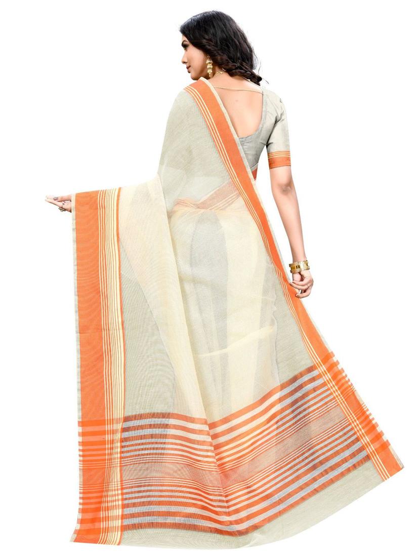 stripes kota doria saree with blouse - 19726948 - Standard Image - 1