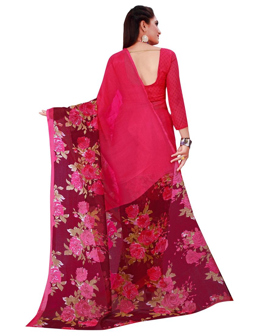 self designed printed saree set with blouse - 19727331 - Standard Image - 4