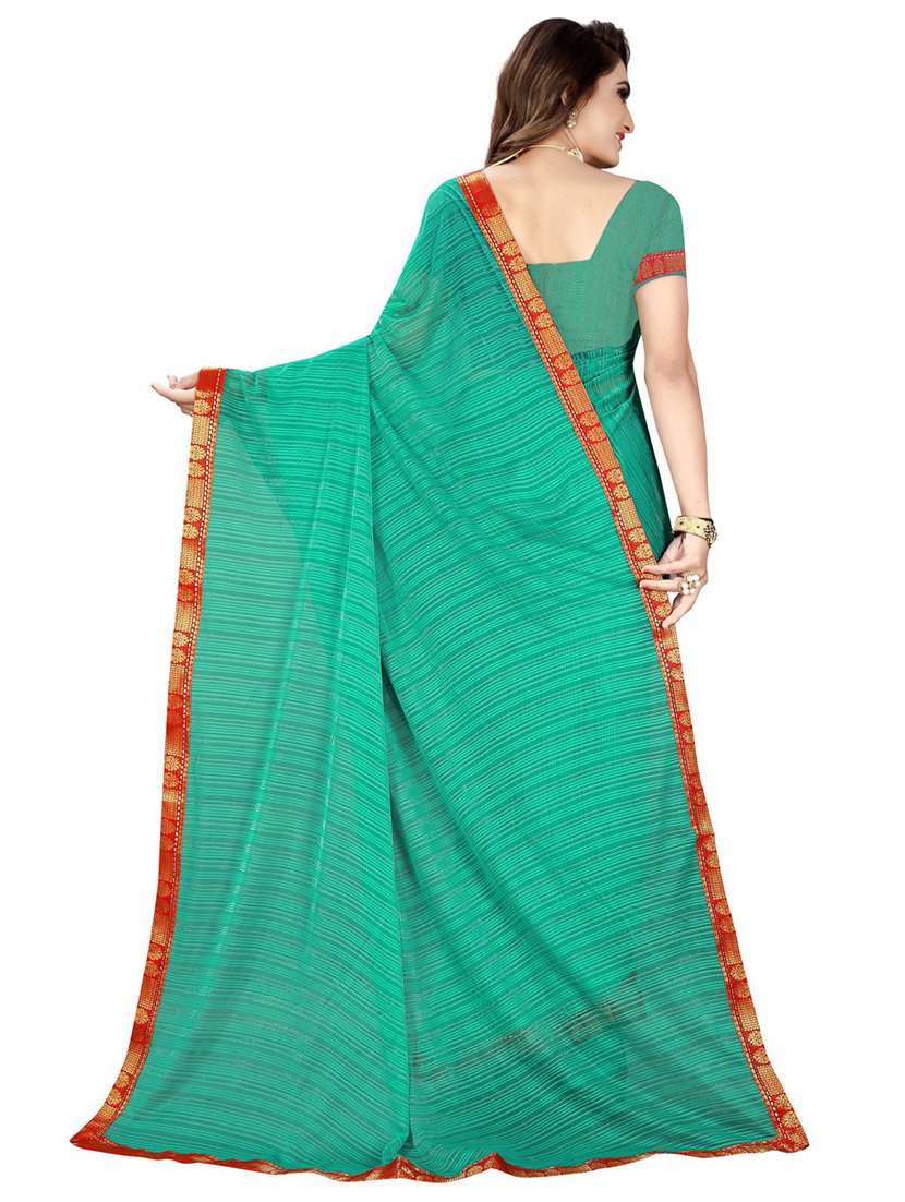 lace bordered printed saree with blouse - 19727638 -  Standard Image - 1
