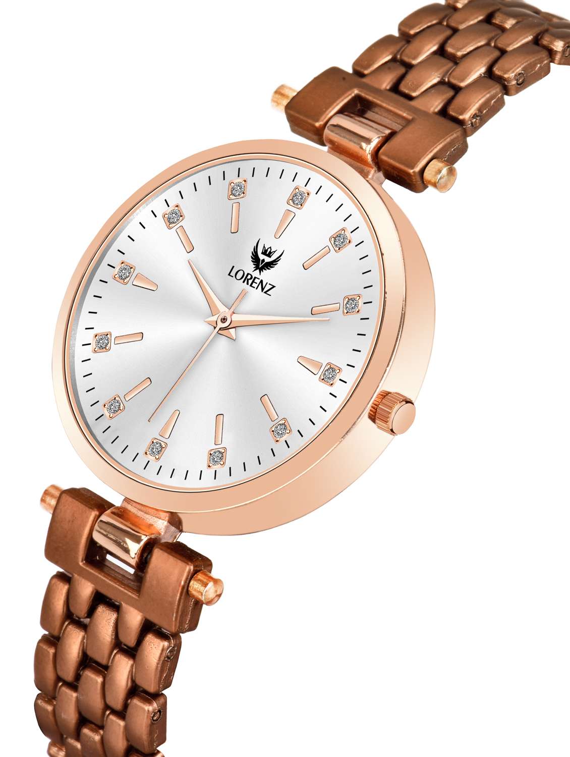 lorenz rose gold analogue watch with metallic strap for women - 19730858 -  Standard Image - 1