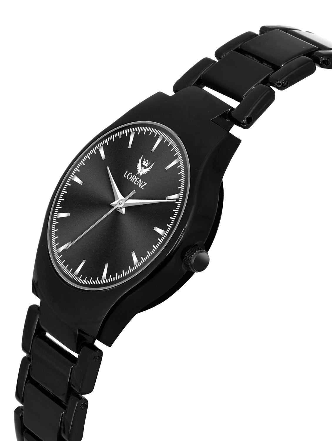 lorenz classic black analogue watch for women with metallic chain - 19730866 -  Standard Image - 1