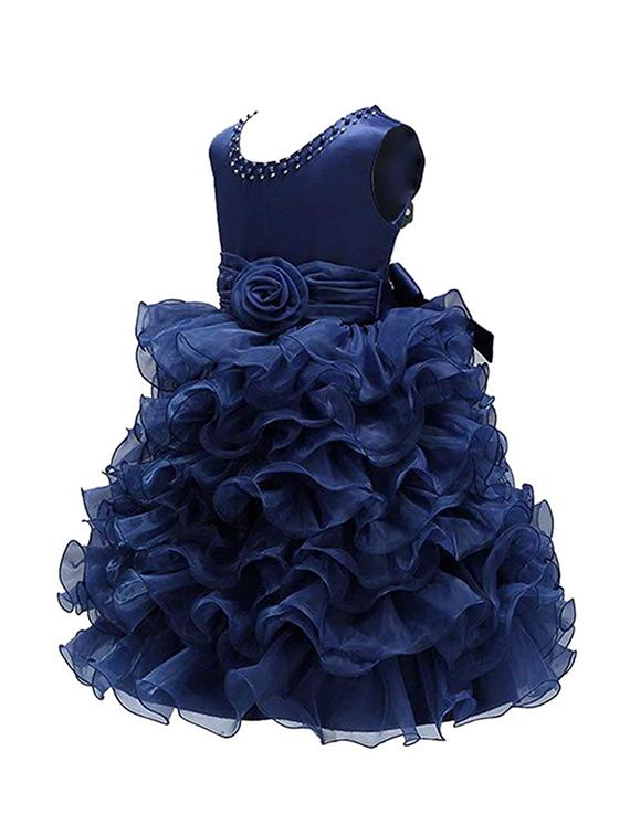girls boat neck embellished frock - 19731529 - Standard Image - 1