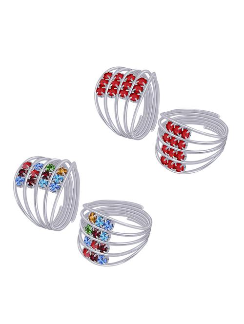 silver plated toe ring combo - 19734176 -  Standard Image - 0