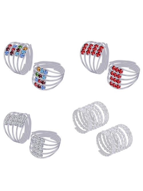 silver plated toe ring combo - 19734178 - Standard Image - 0