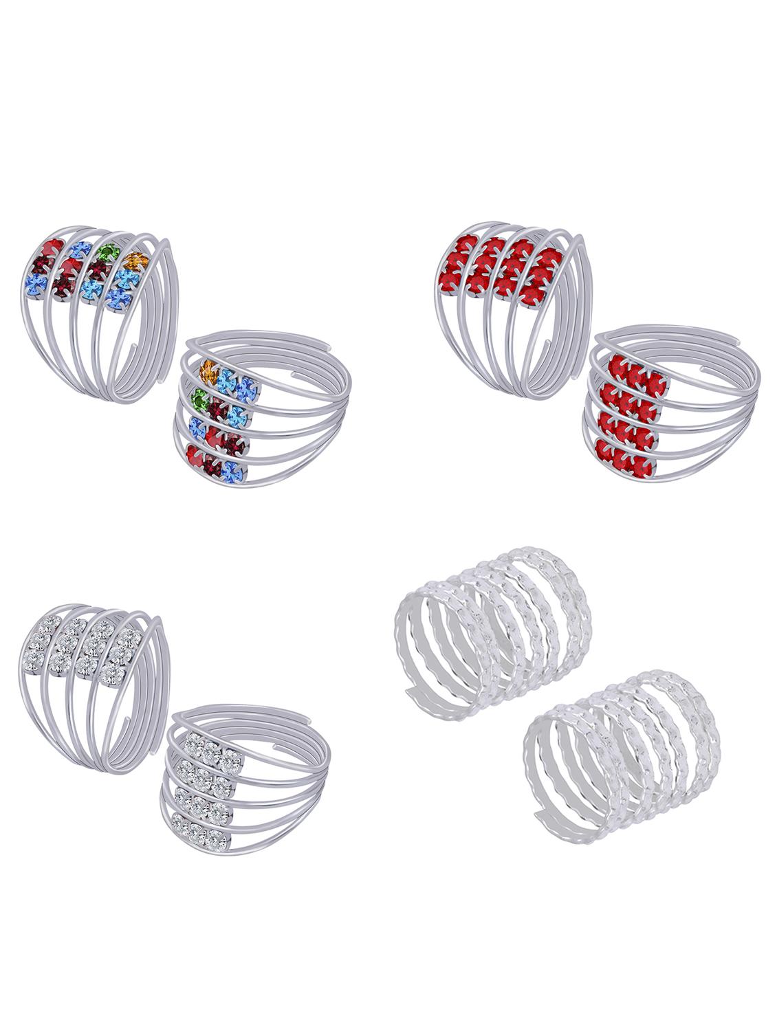 silver plated toe ring combo - 19734178 - Zoom Image - 0