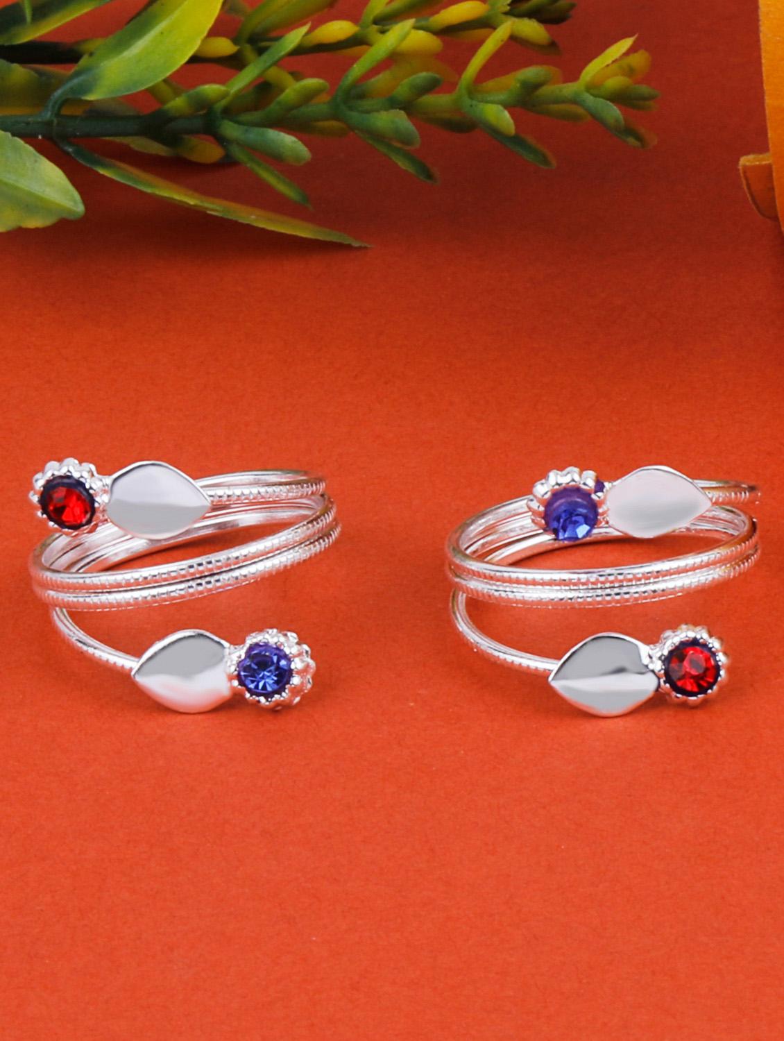 silver plated toe ring combo - 19734180 -  Standard Image - 1