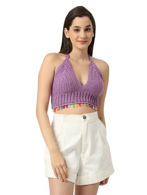 tie back crochet crop top