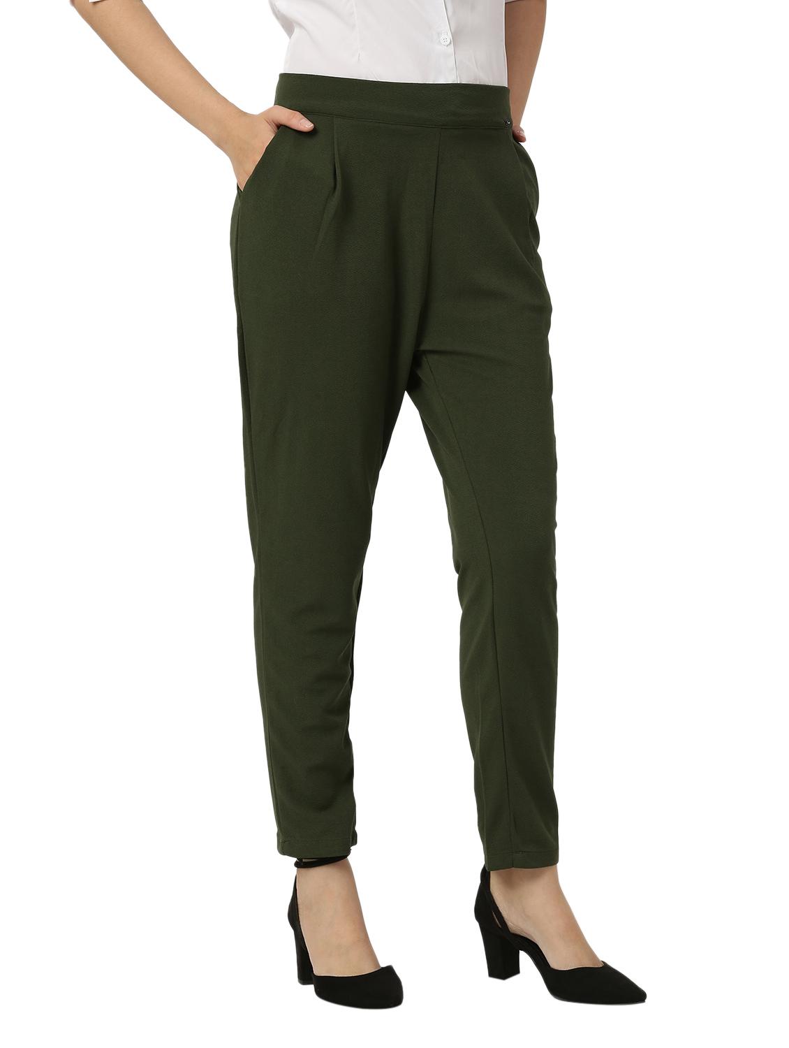 solid cotton lycra flat front trouser - 19734390 - Standard Image - 1
