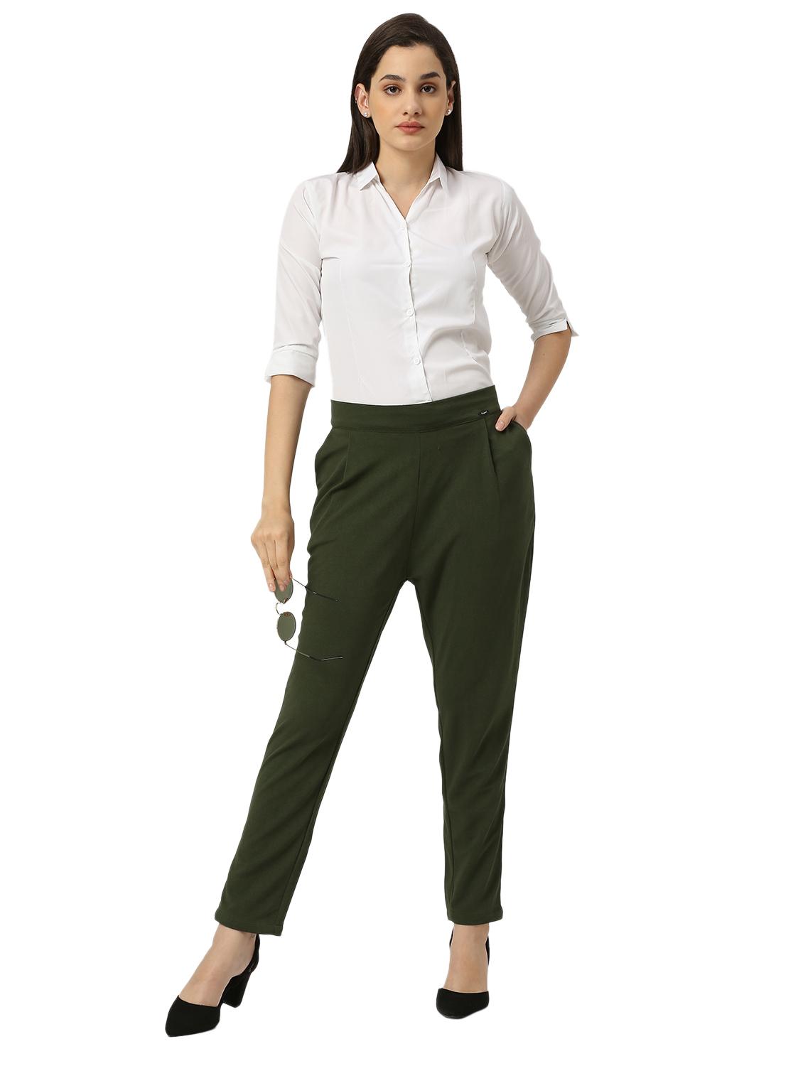 solid cotton lycra flat front trouser - 19734390 - Standard Image - 4