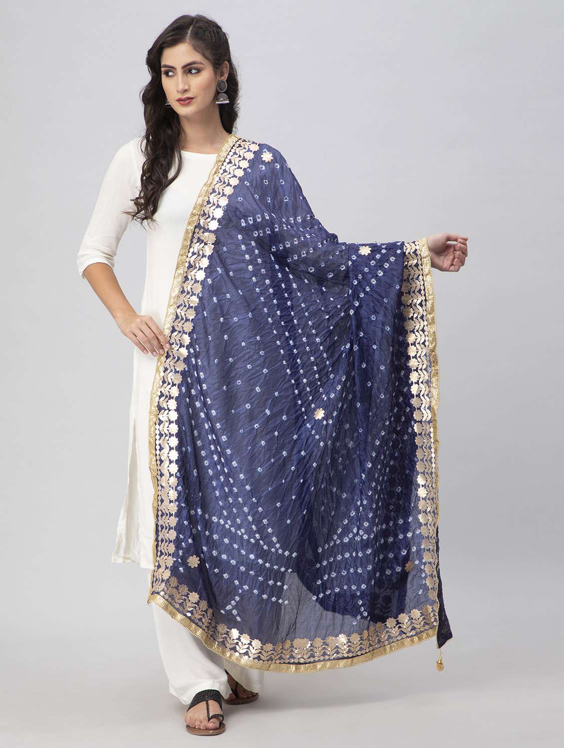 gota work bandhani dupatta
