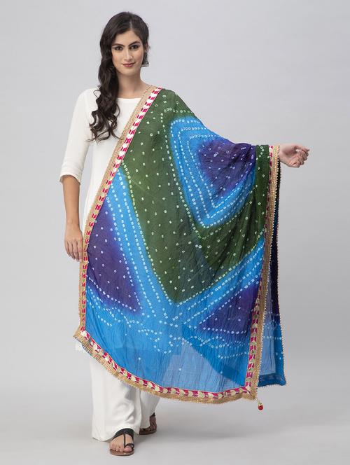 multi colored bandhani gota patti dupatta - 19734466 -  Standard Image - 0