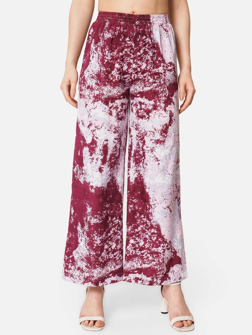 mid rise abstract print palazzo