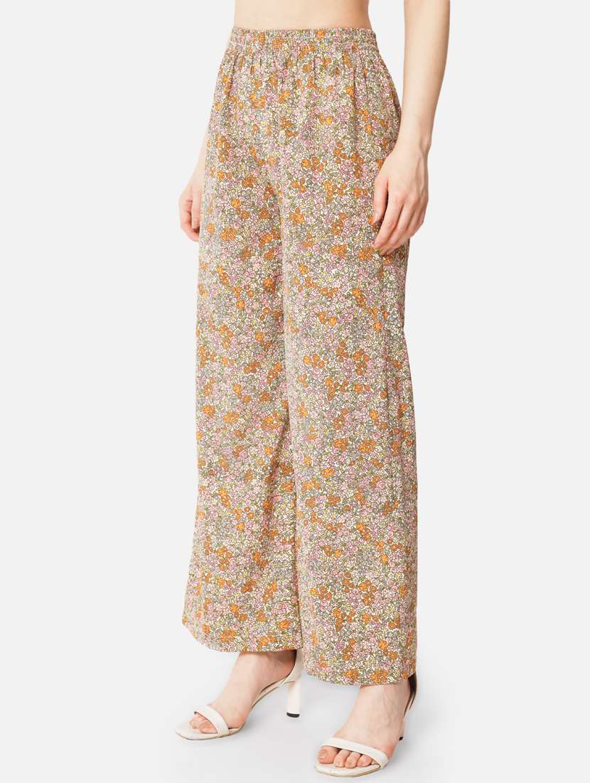 mid rise floral print palazzo - 19734739 -  Standard Image - 1