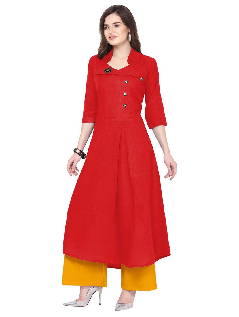 solid kurta palazzo set - 19735735 - Standard Image - 1