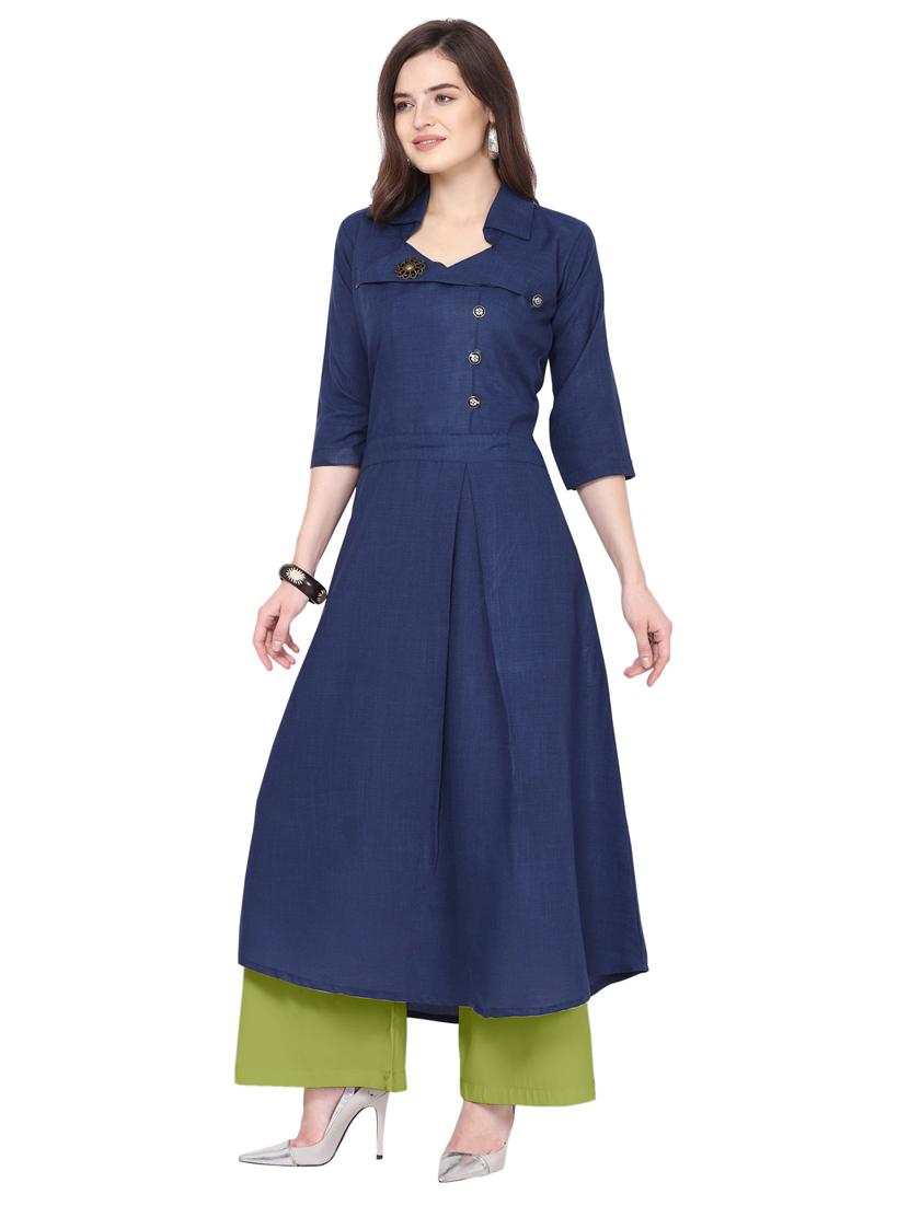 solid kurta palazzo set - 19735743 - Standard Image - 1