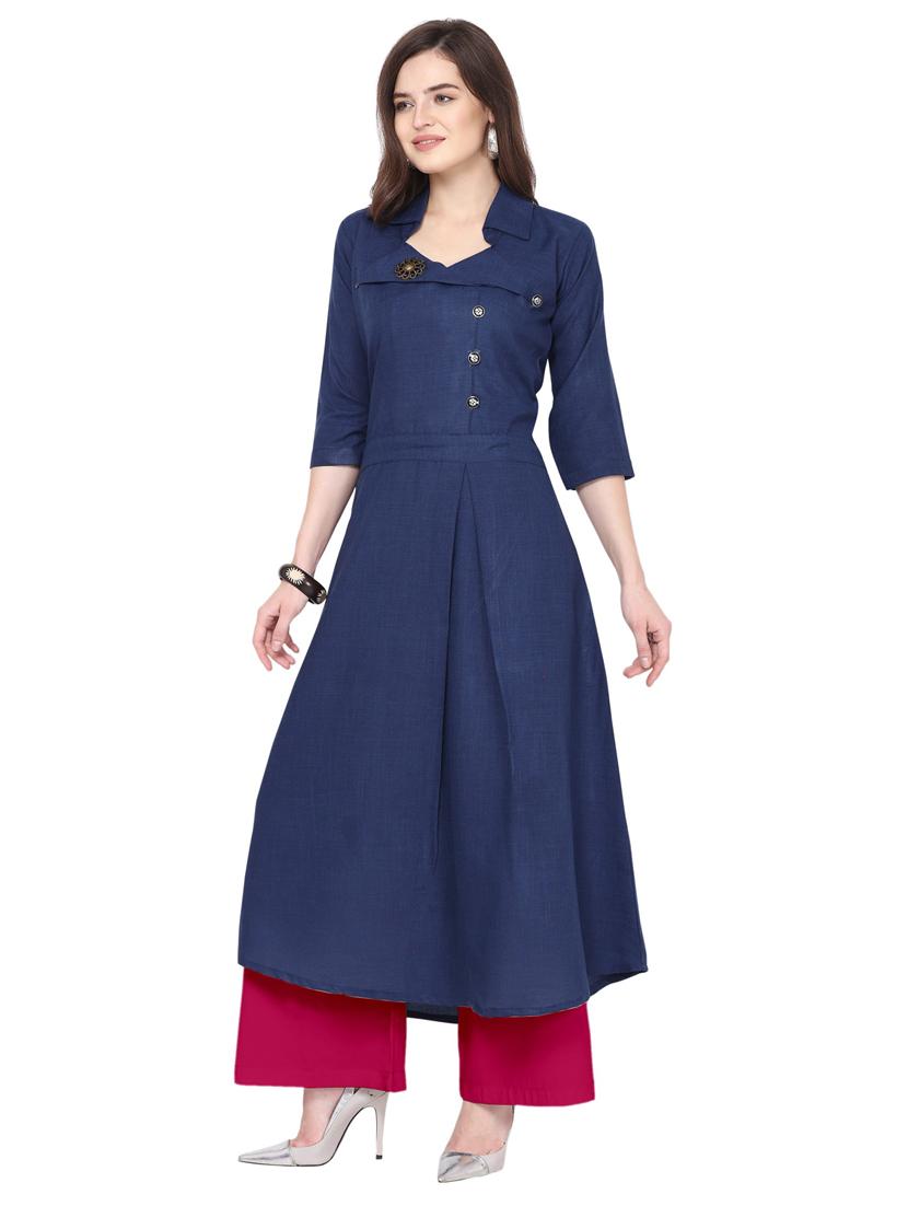 solid kurta palazzo set - 19735762 -  Standard Image - 1