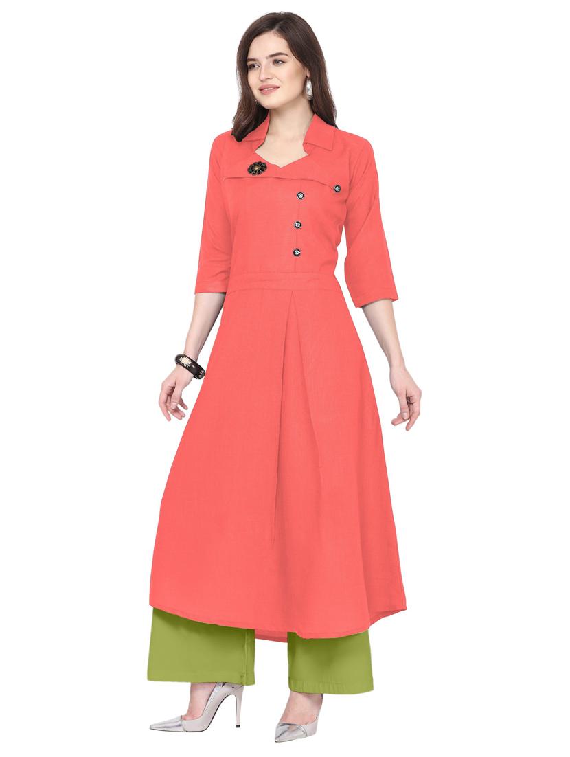 solid kurta palazzo set - 19735767 - Standard Image - 1