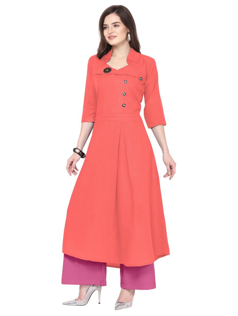 solid kurta palazzo set - 19735771 - Standard Image - 1