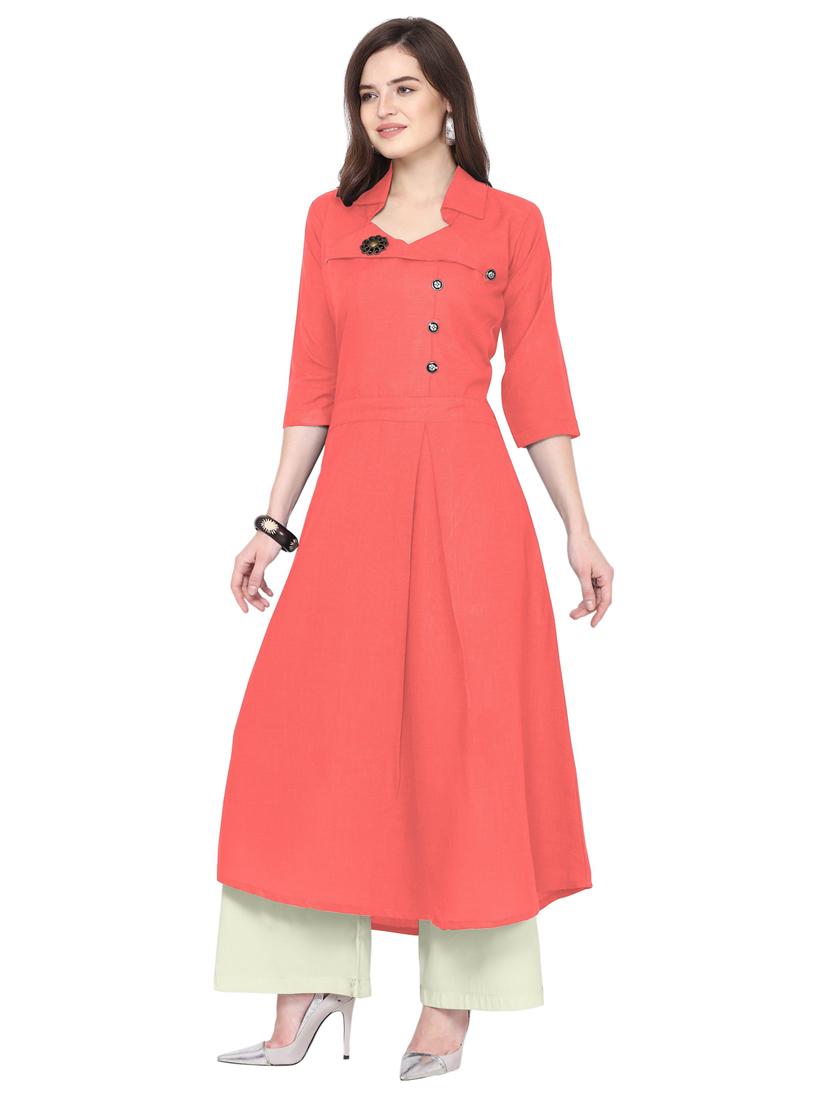 solid kurta palazzo set - 19735773 - Standard Image - 1