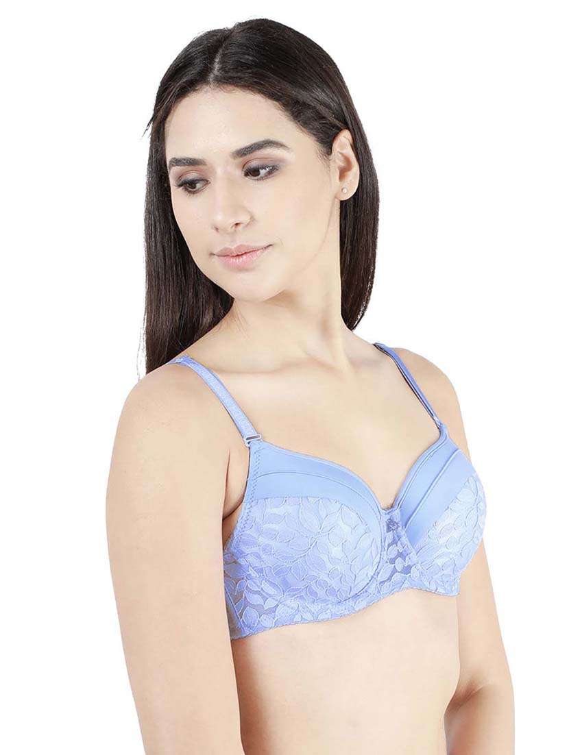 blue nylon balconette bra - 19740074 - Standard Image - 1