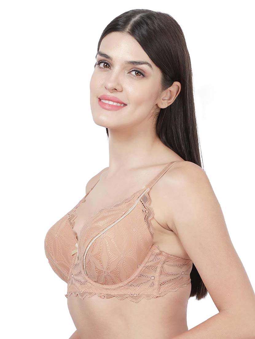 beige nylon balconette bra - 19740082 - Standard Image - 1