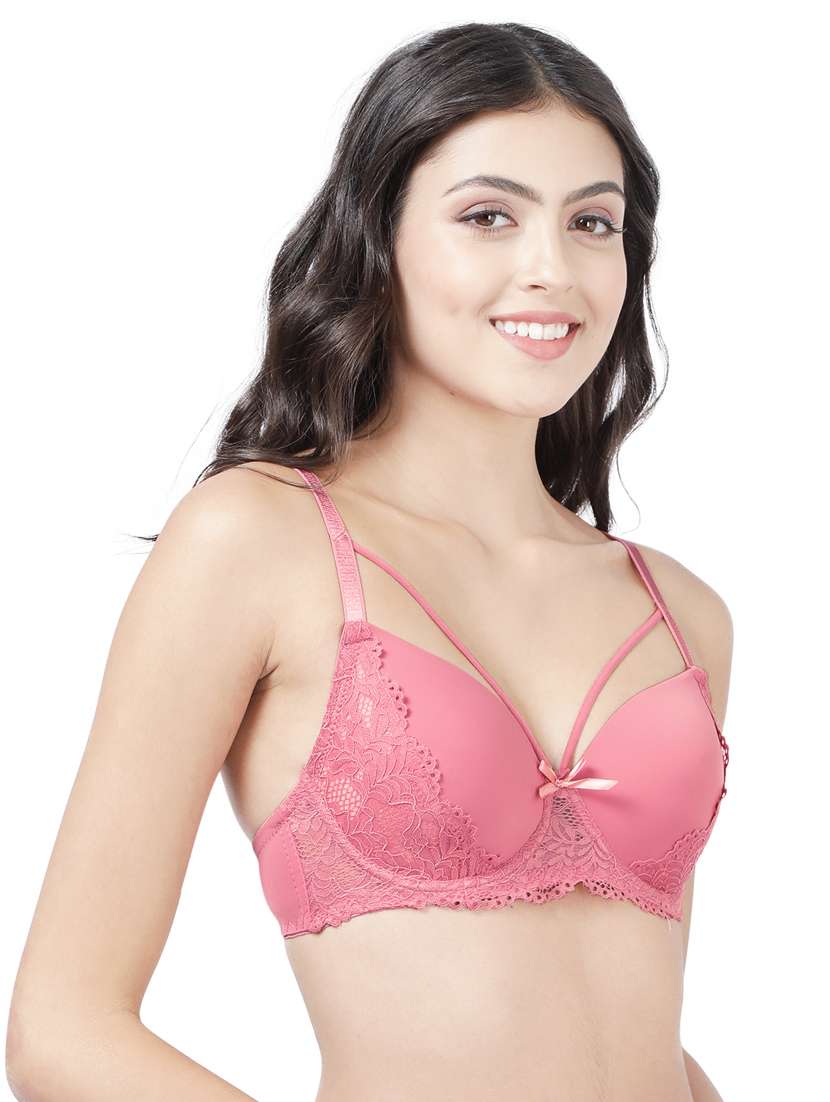 pink nylon balconette bra - 19740087 - Standard Image - 1