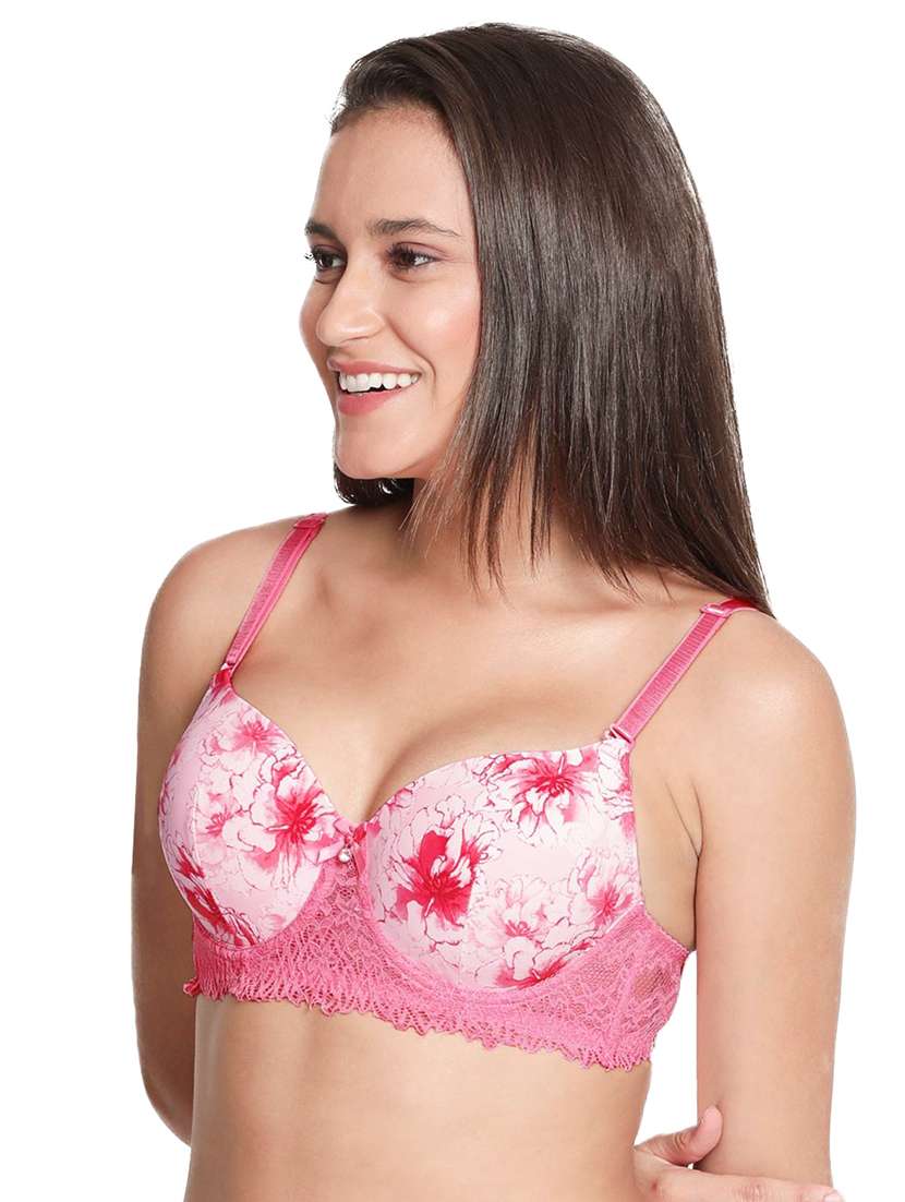 pink nylon tshirt bra - 19740094 -  Standard Image - 1