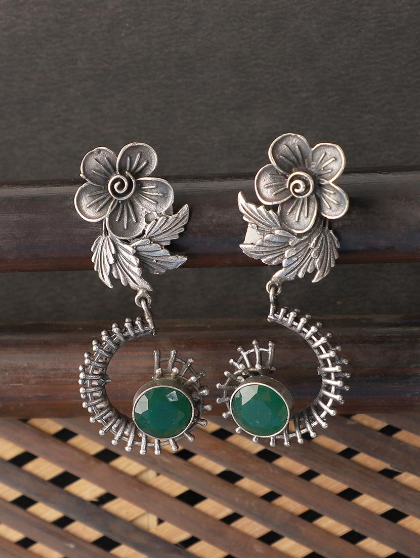 silver brass drop earring - 19740265 - Zoom Image - 0