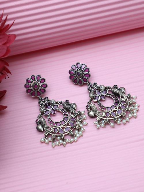 pink brass drop earring - 19740268 -  Standard Image - 0