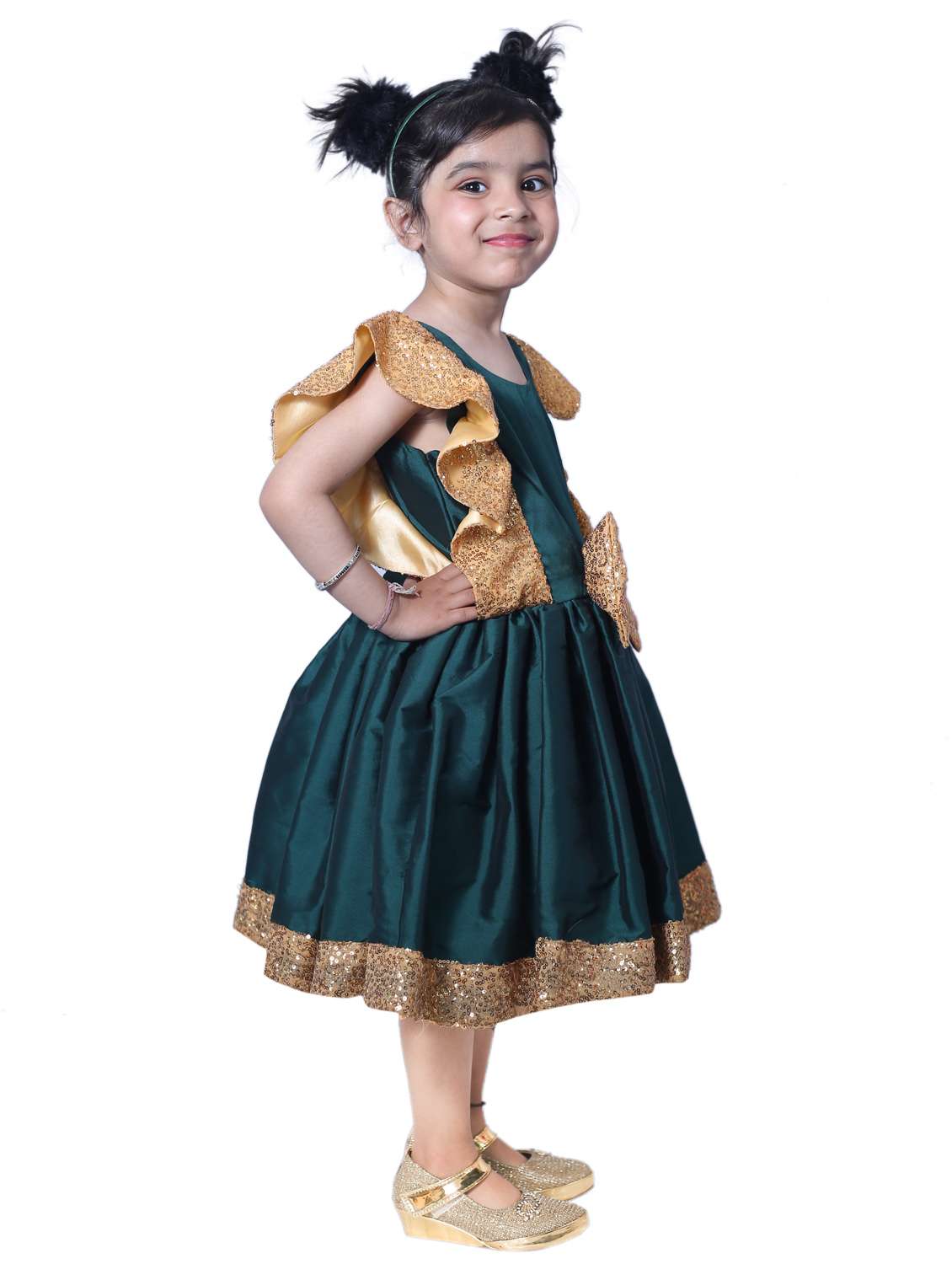 girls round neck cape sleeve frock - 19743412 -  Standard Image - 1