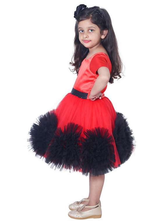 girls round neck short sleeves frock - 19743446 -  Standard Image - 1