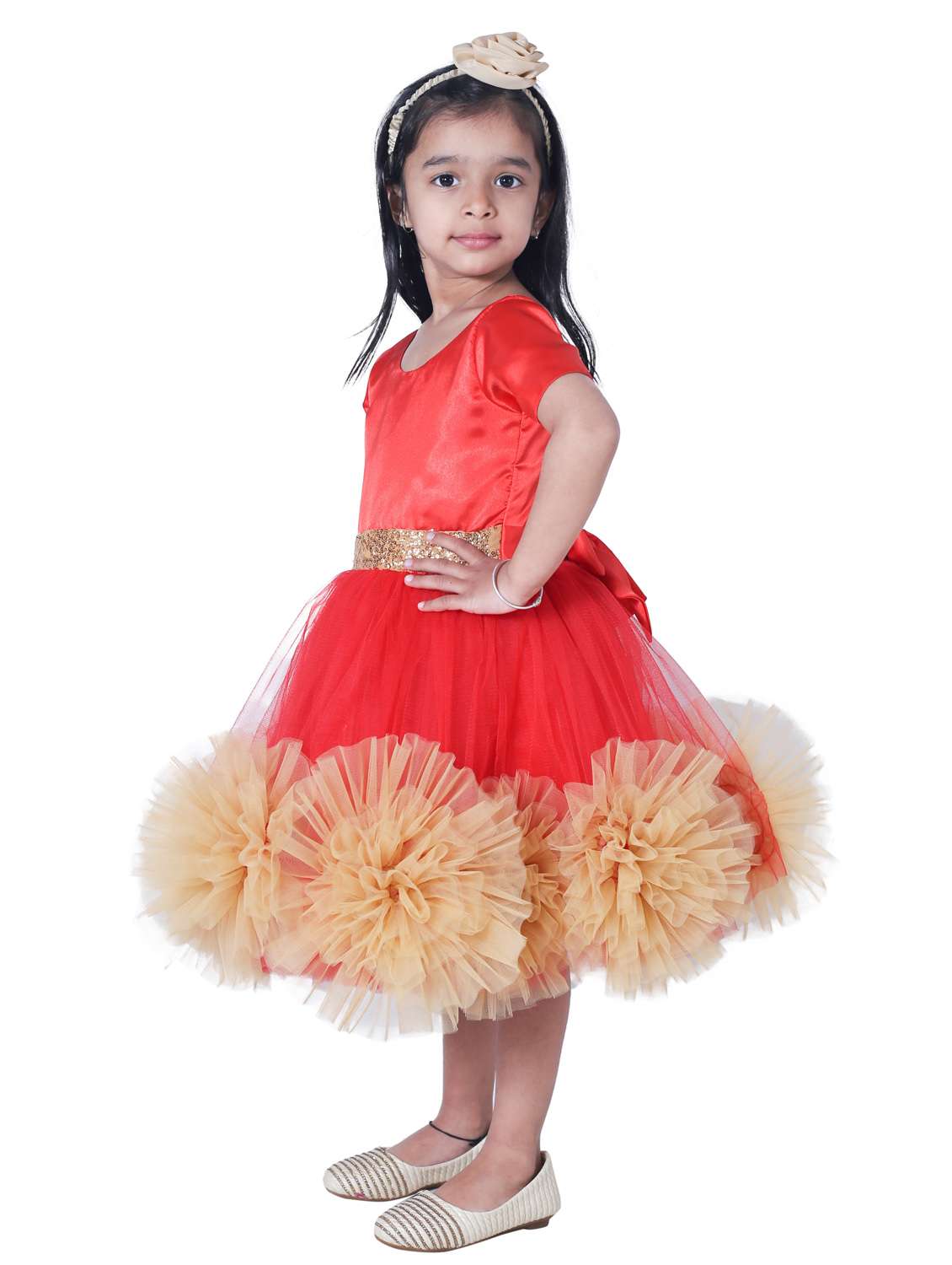 girls round neck short sleeves frock - 19743447 - Standard Image - 1
