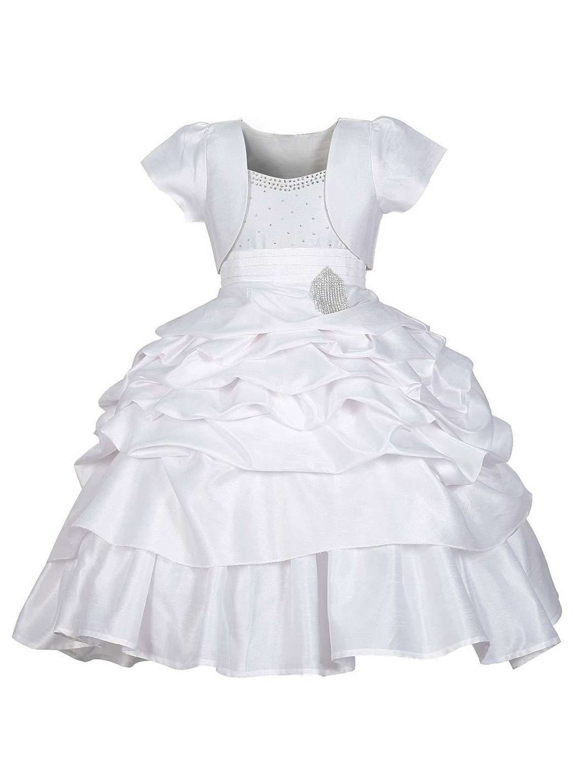 girls round neck cap sleeve frock