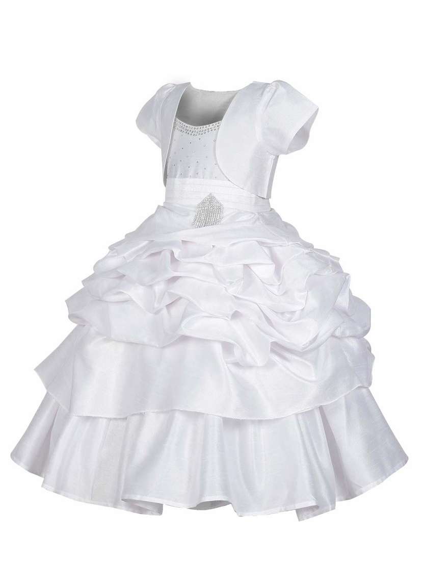 girls round neck cap sleeve frock - 19743564 -  Standard Image - 1